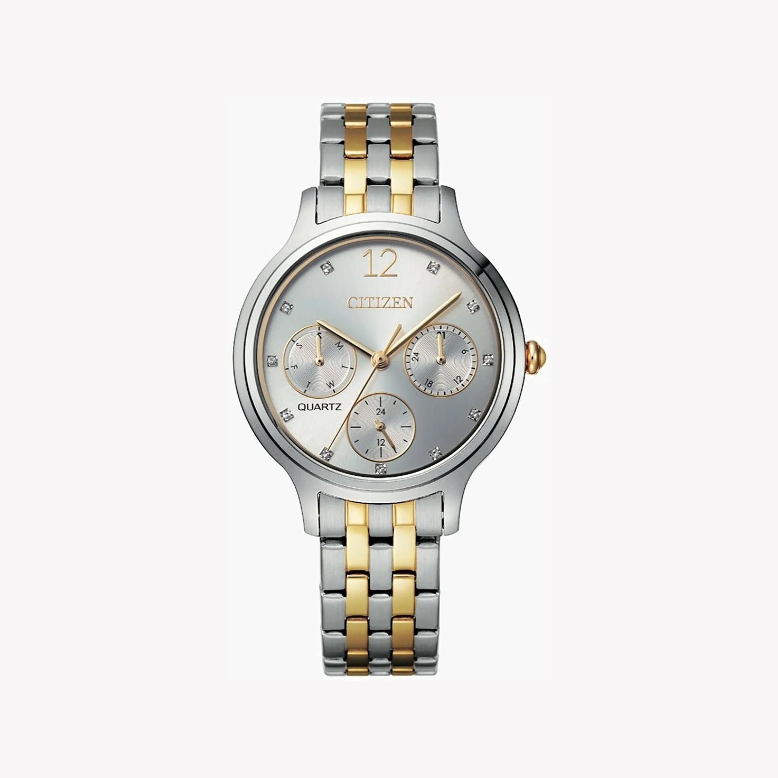 Citizen Women's Silver & Gold Watch, White Dial | Ed8184-51a by i-watch