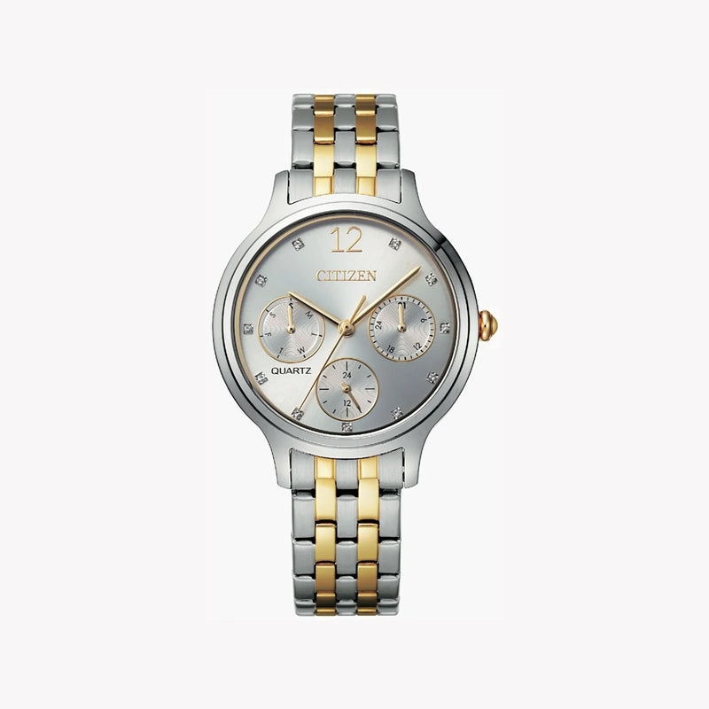 Citizen Women's Silver & Gold Watch, White Dial | Ed8184-51a by i-watch