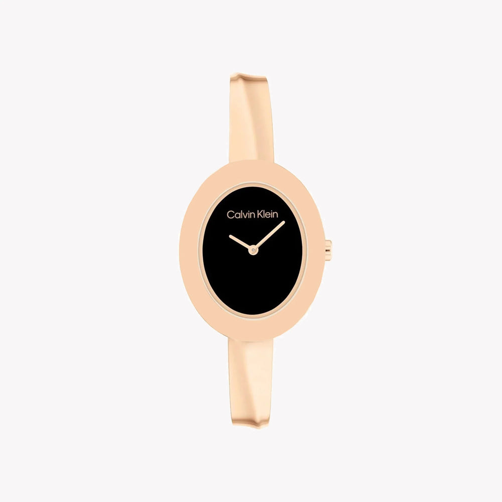 Ck Calvin Klein Women's Rose Gold Watch, Black Dial | Ck1l1234m001 by i-watch