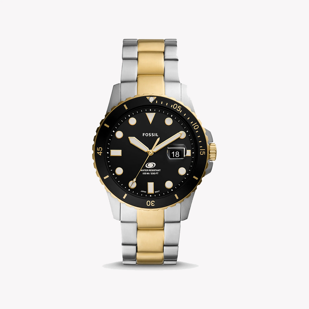 Fossil Men's Silver Stainless Steel, Black Dial | Fs5951 by i-watch