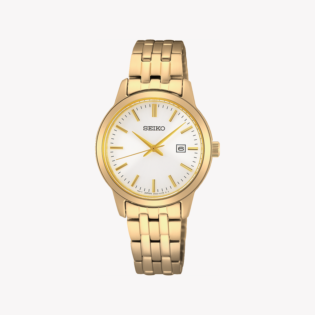 Seiko SUR412P1 Women's Elegant Gold Stainless Steel Watch-i-Watch