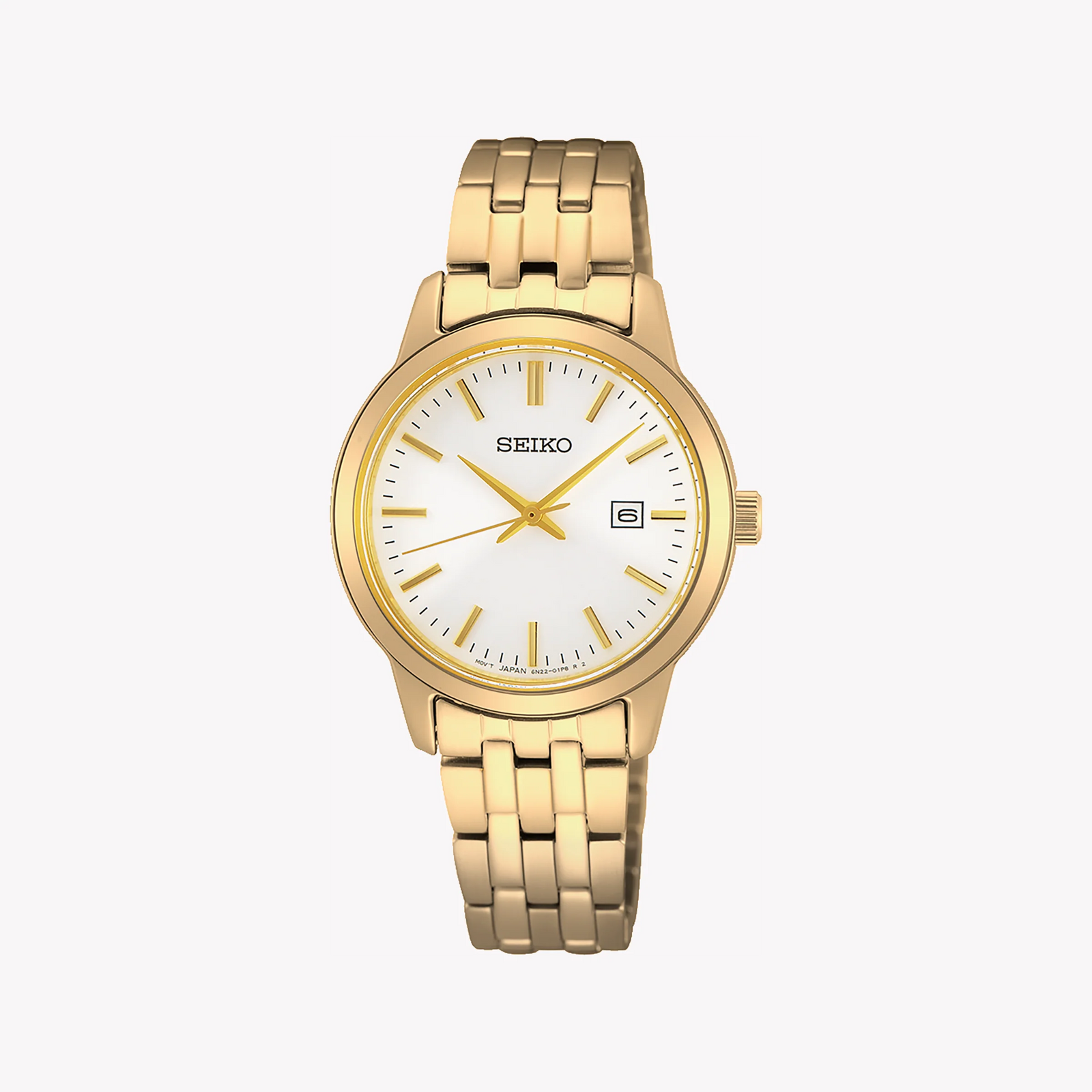 Seiko Women's Gold Stainless Steel Watch, White Dial | Sur412p1 by i-watch