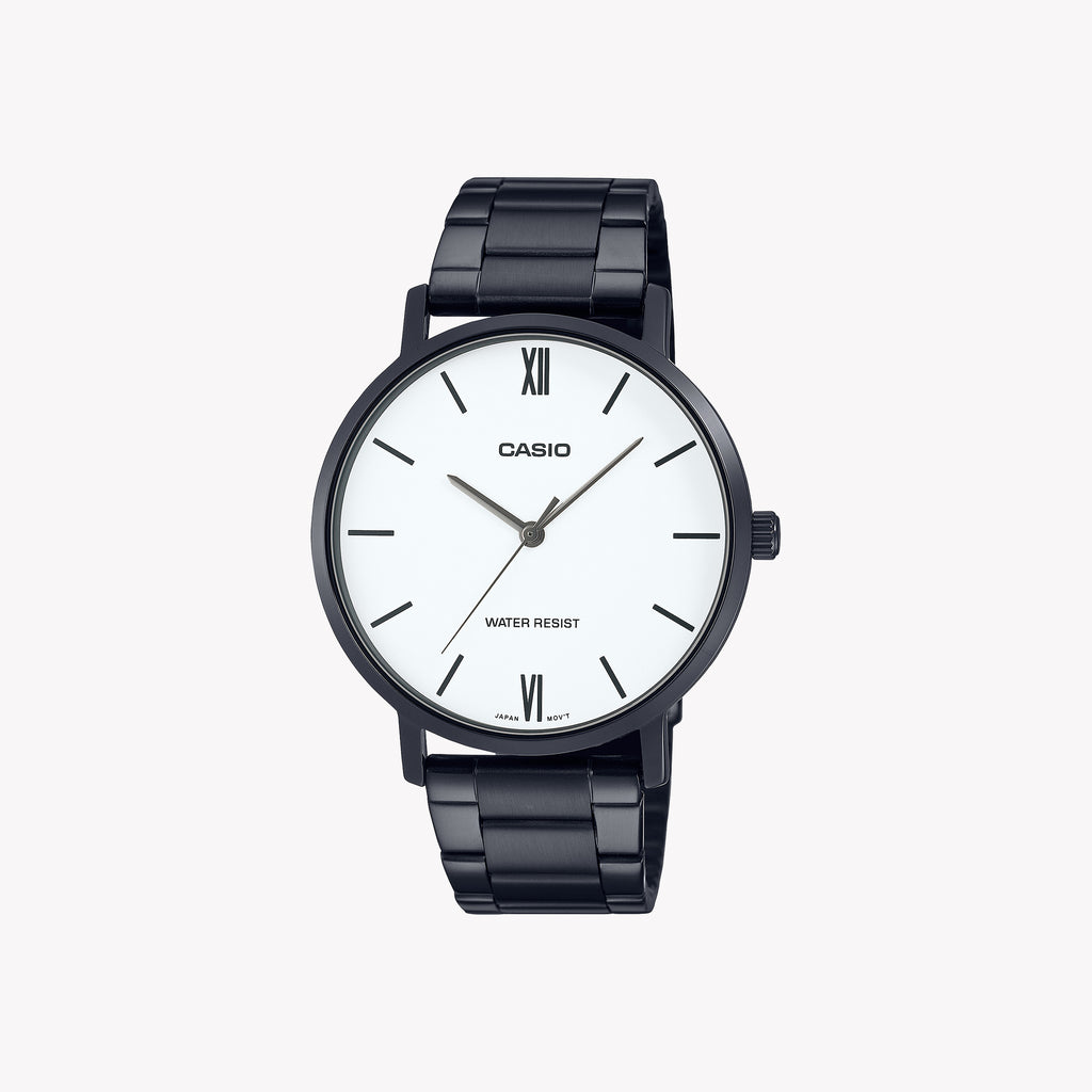 CASIO MTP-VT01B-7B BOLD PERFORMANCE - STUNNING BLACK ION MEN'S ANALOG WATCH