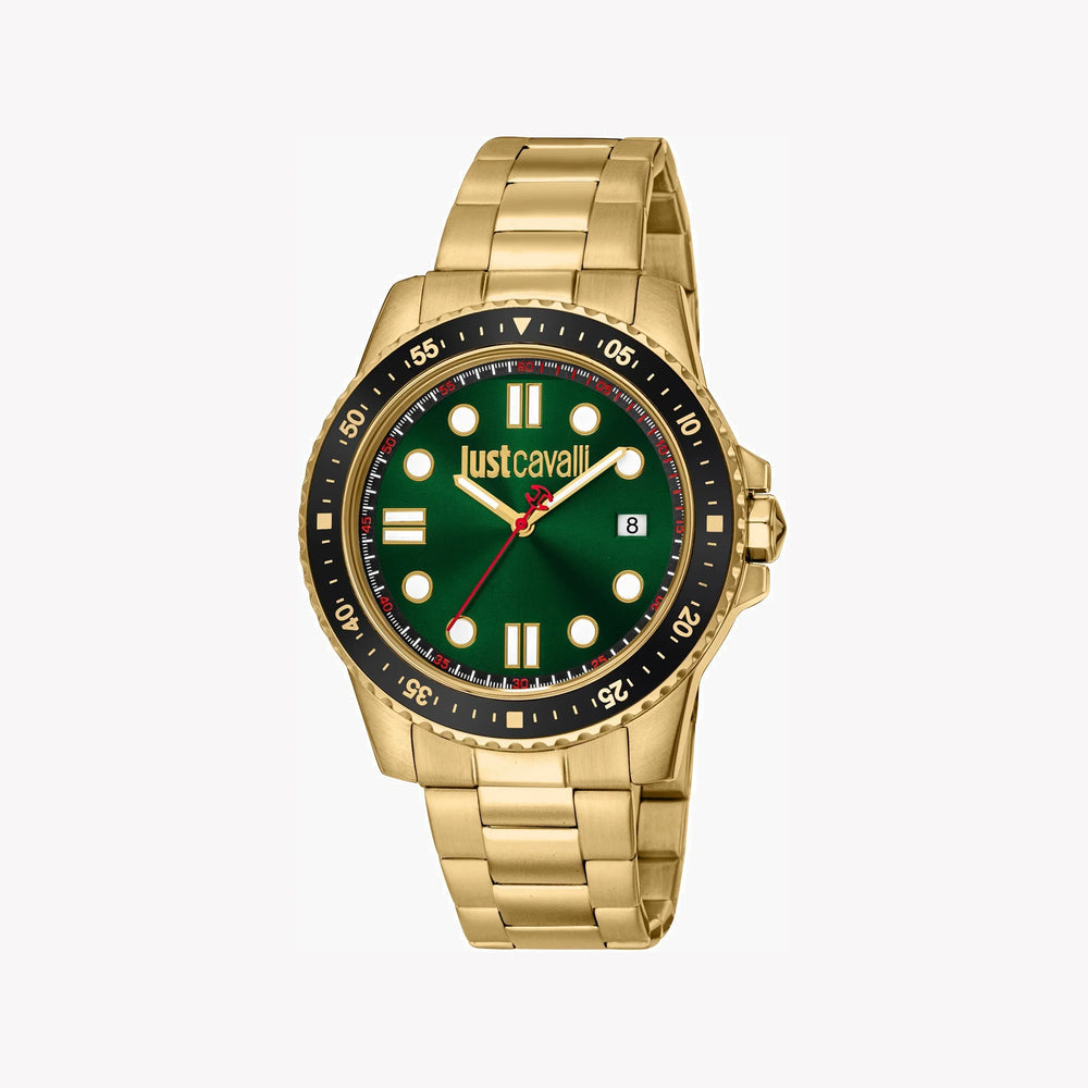 Just Cavalli Men's Gold Stainless Steel Watch, Green Dial | Jc1g246m0265 by i-watch