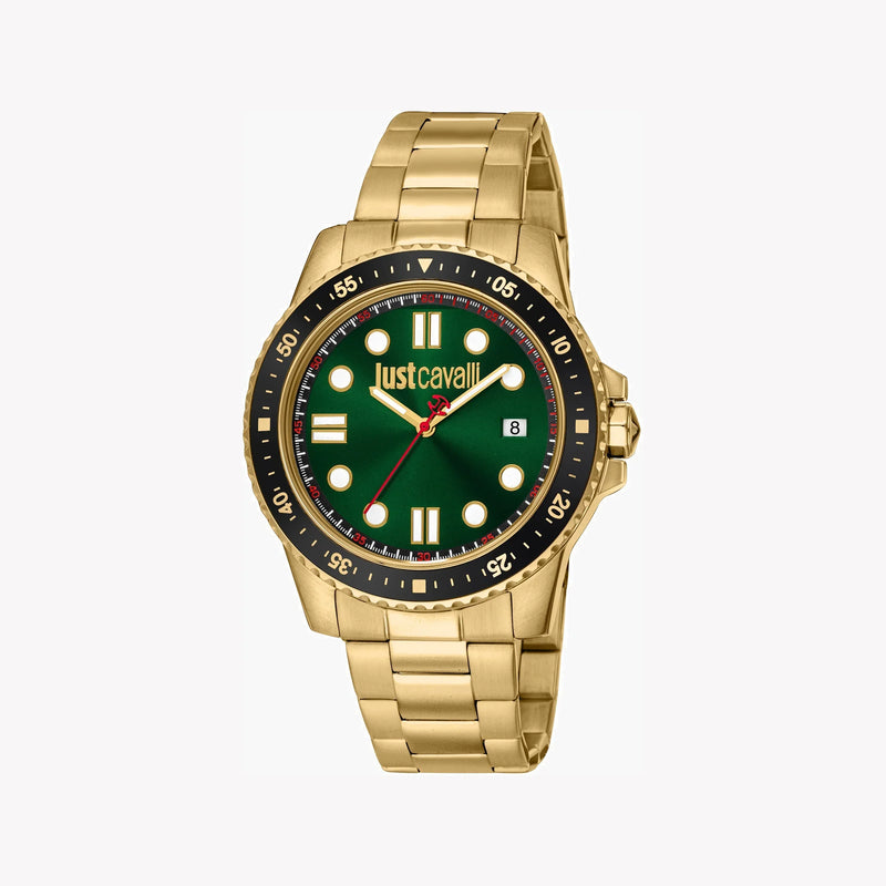 Just Cavalli Men's Gold Stainless Steel Watch, Green Dial | Jc1g246m0265 by i-watch