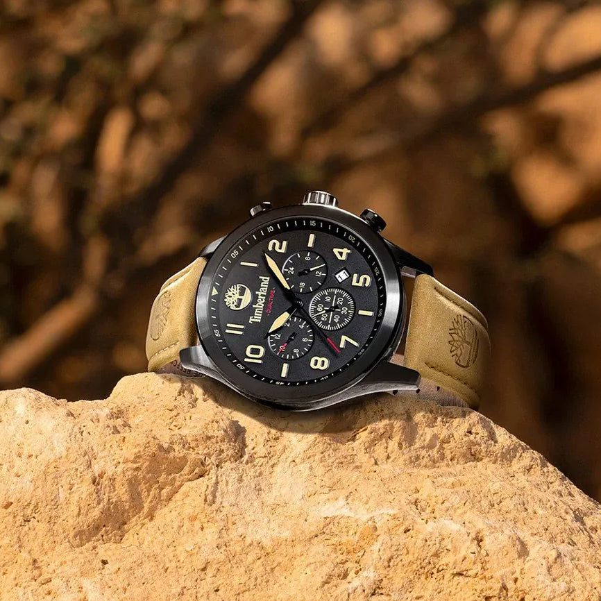 TIMBERLAND TDWGF0009701 - RUGGED ELEGANCE MEN'S WATCH WITH BLACK STAINLESS STEEL & BROWN LEATHER BAND-i-Watch-4