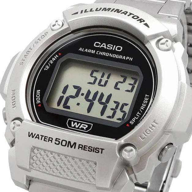 Casio Unisex Silver Resin Watch, Digital | W-219hd-1av by i-watch