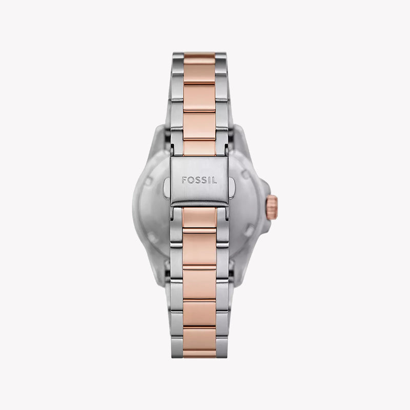 Fossil Women's Silver/Rose Gold Dive Watch, Black Dial | Es5348 by i-watch