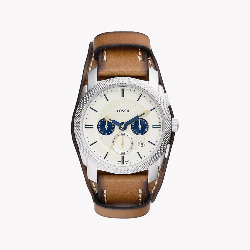 Fossil Men's Silver Stainless Steel, Brown Leather | Fs5922 by i-watch