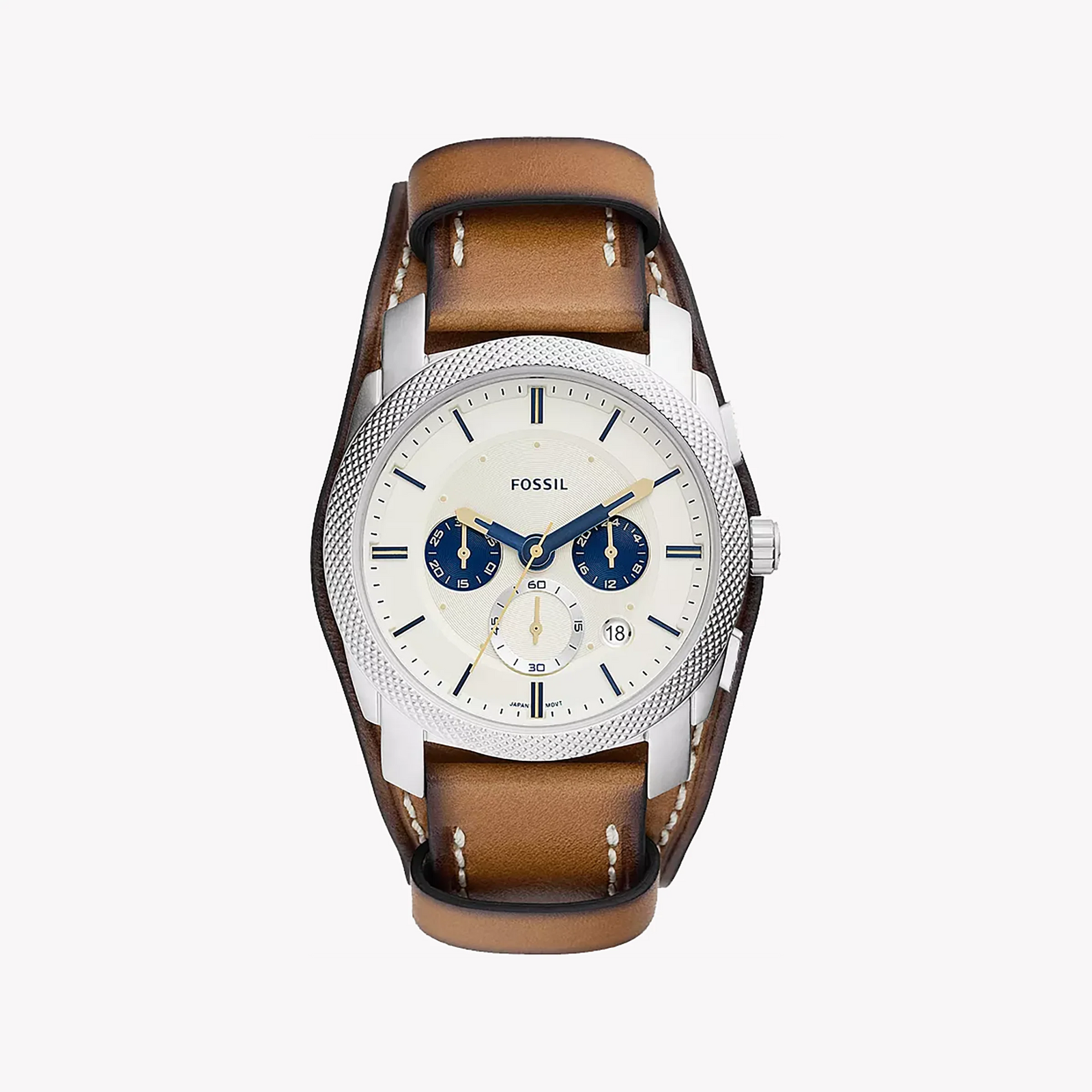 Fossil Men's Silver Stainless Steel, Brown Leather | Fs5922 by i-watch