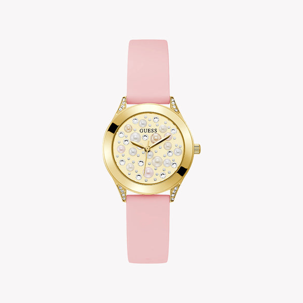 Guess Women's Gold Stainless Steel, Pink Leather | Gw0381l2 by i-watch