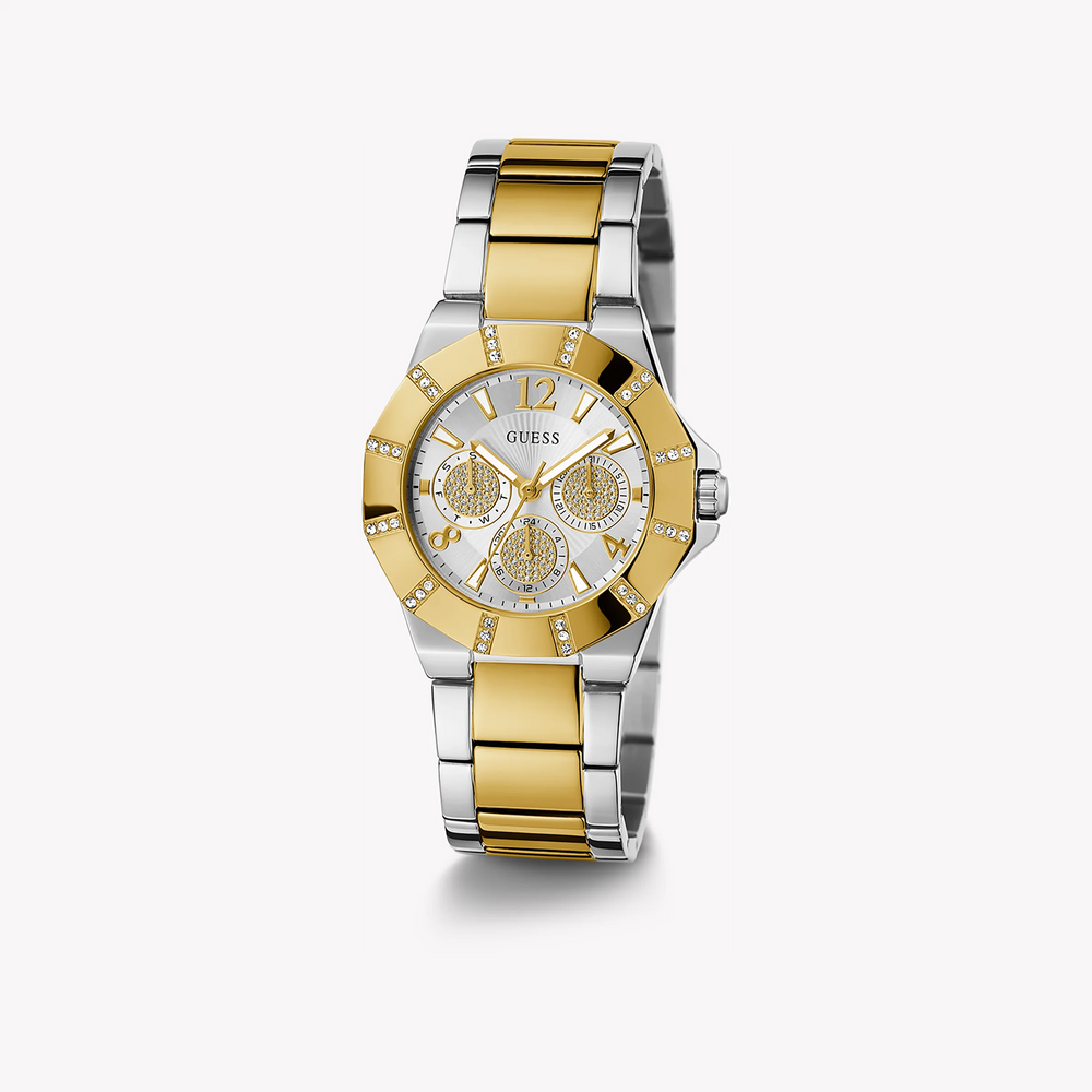 Guess Women's Gold/Silver Watch, Silver Dial | Gw0616l2 by i-watch