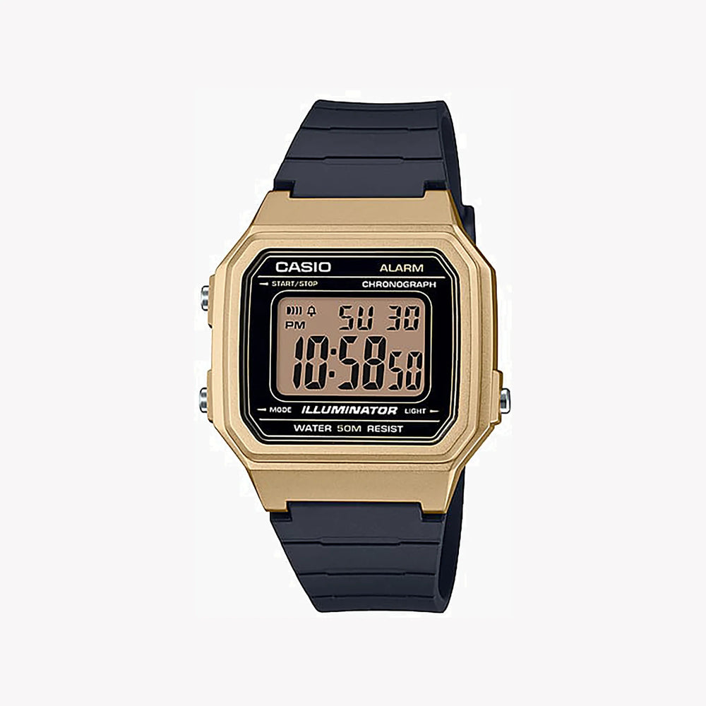 CASIO W-217HM-9AV ADVENTURE TIME - STYLISH SPORTY DIGITAL WATCH WITH GOLD ACCENTS