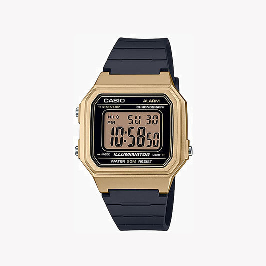 Montre unisexe numérique dorée Casio W-217HM-9AV