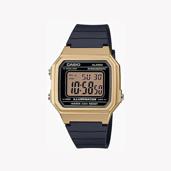 CASIO W-217HM-9AV ADVENTURE TIME - STYLISH SPORTY DIGITAL WATCH WITH GOLD ACCENTS