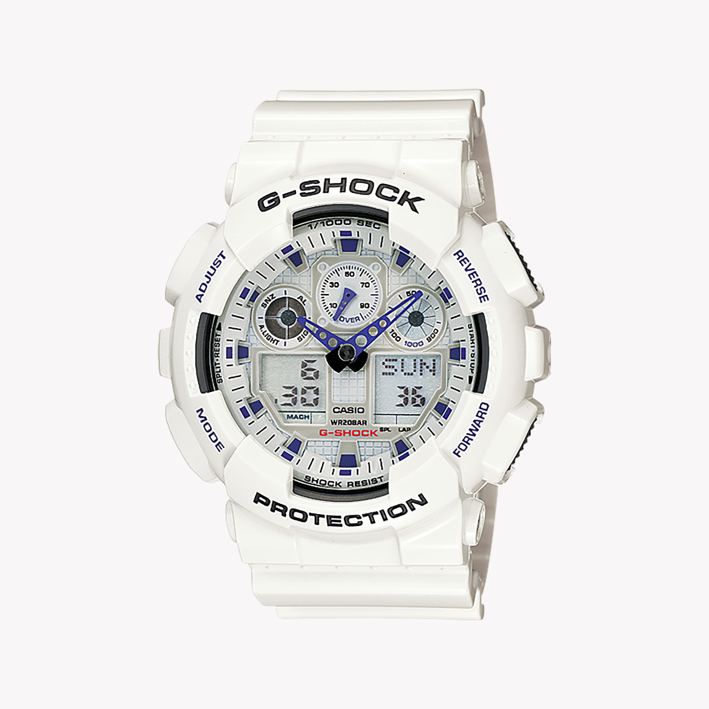 CASIO G-SHOCK GA-100A-7A SPORTY STYLE - UNSTOPPABLE WHITE ADVENTURE WATCH