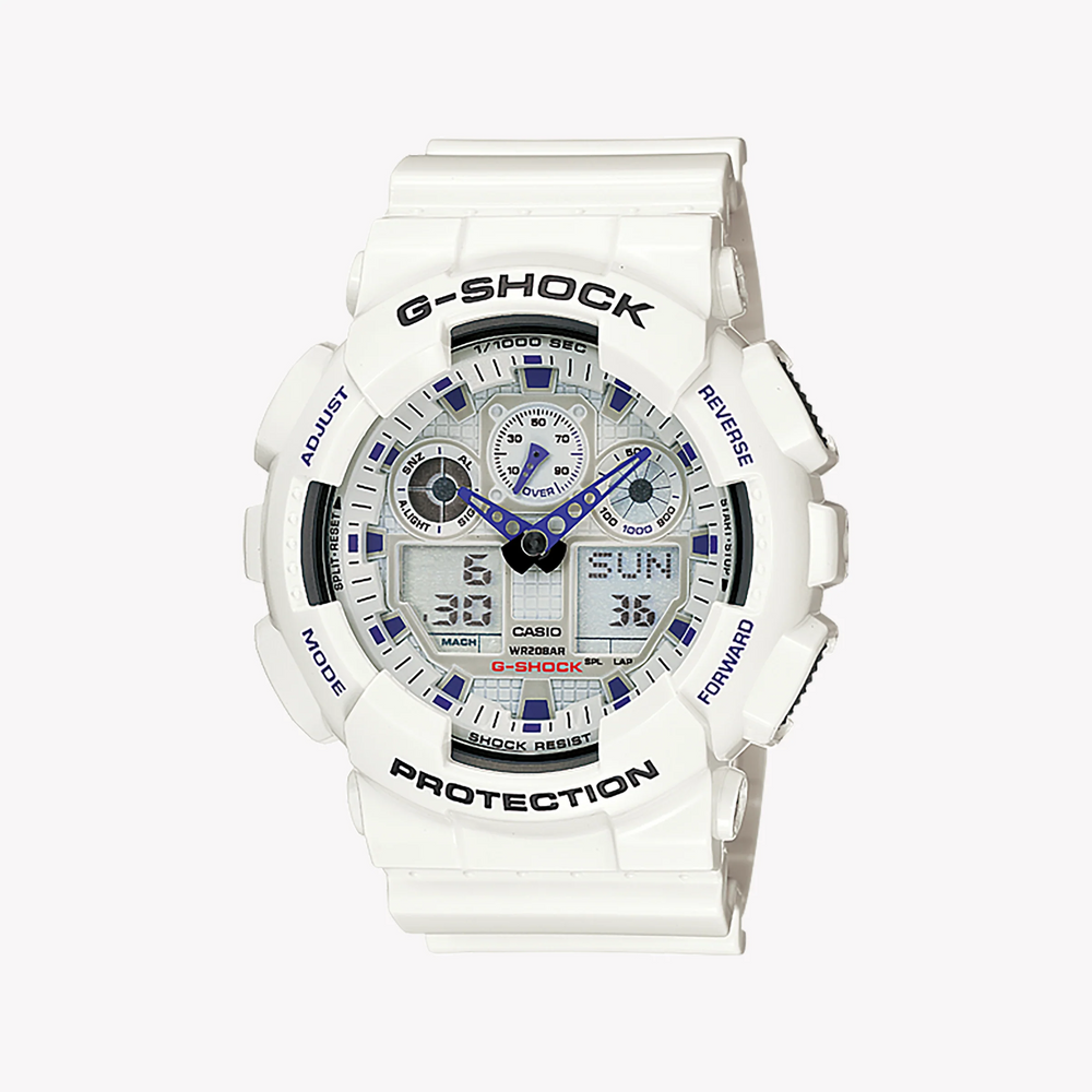 Casio G-Shock Ga-100a-7a Sporty Style - Unstoppable White Adventure Watch by i-watch