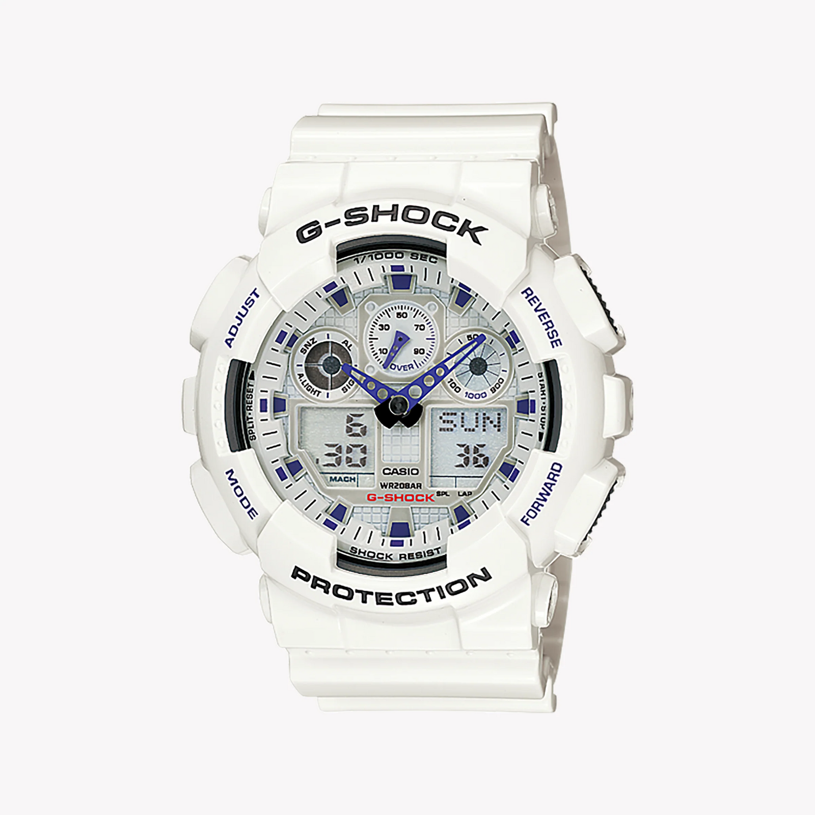 Casio G-Shock Ga-100a-7a Sporty Style - Unstoppable White Adventure Watch by i-watch