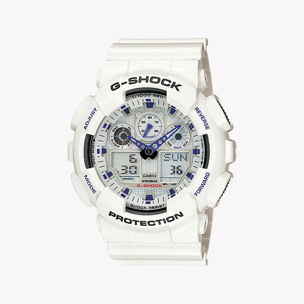 Casio G-Shock Ga-100a-7a Sporty Style - Unstoppable White Adventure Watch by i-watch