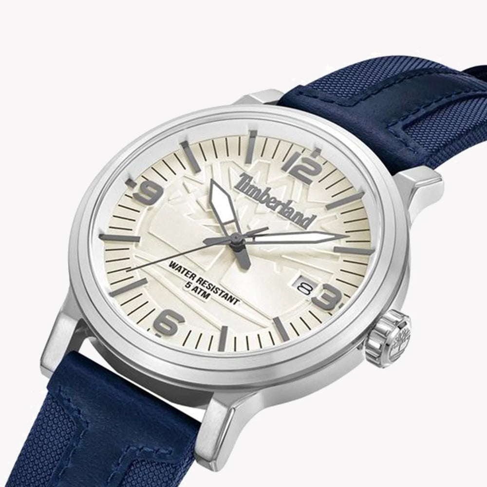 Timberland Men's Silver Watch, Blue Leather Band | Tdwgn0029101 by i-watch