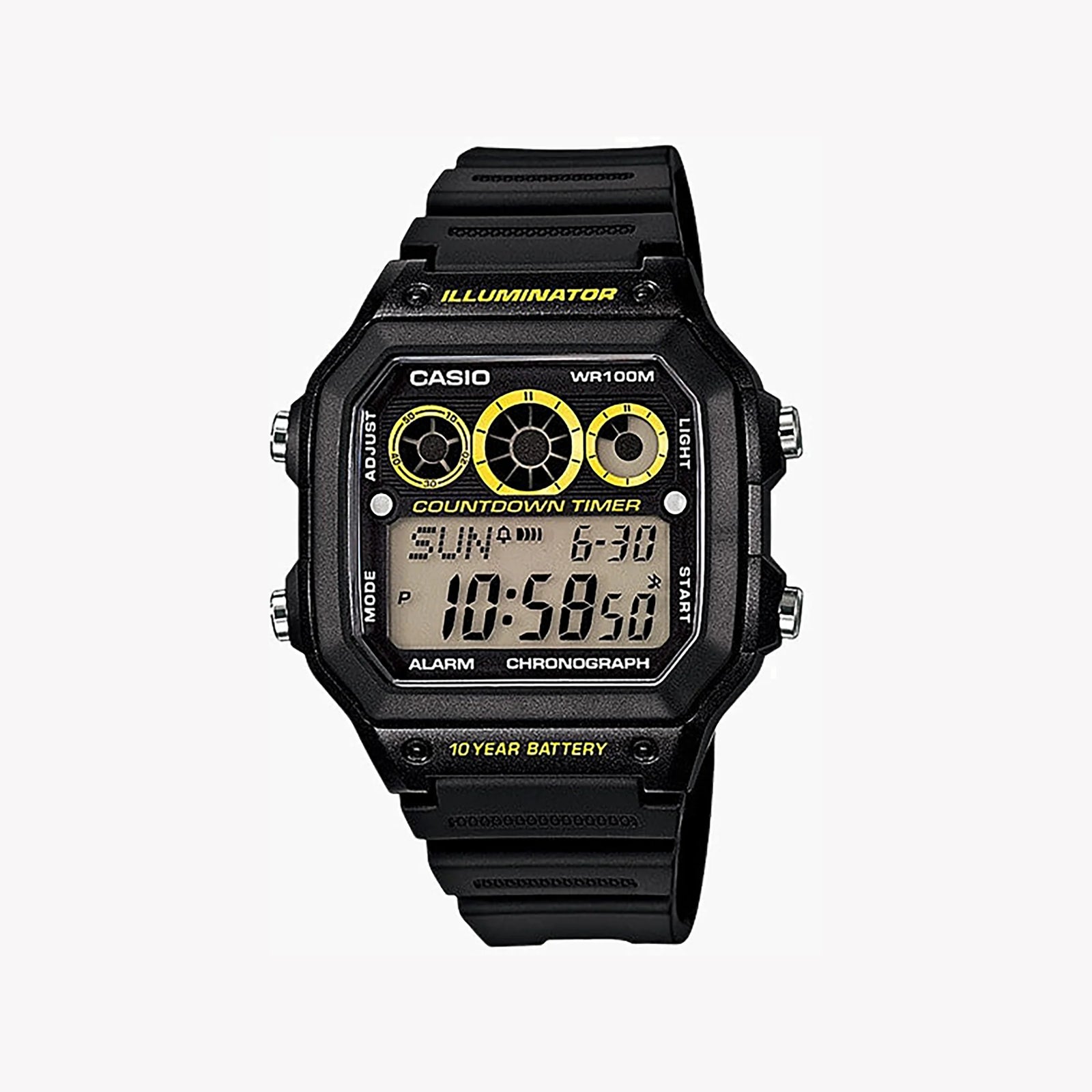 Casio Ae-1300wh-1avdf Sporty Digital - Adventure-Ready Men's Watch With 10-Year Battery & Water Resistance by i-watch
