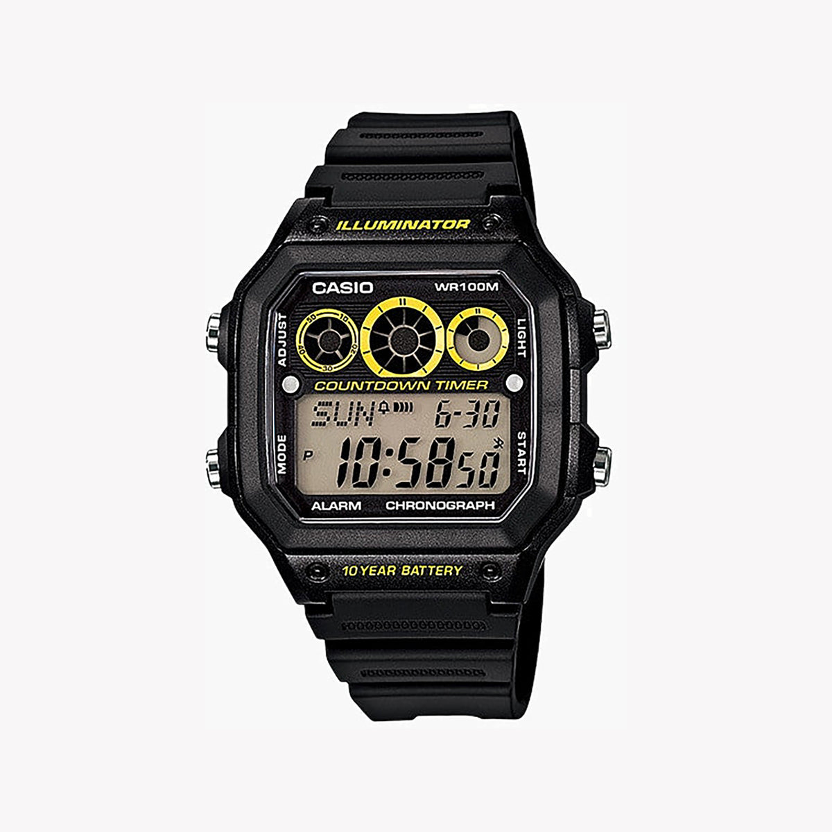 CASIO AE-1300WH-1AVDF SPORTY DIGITAL - ADVENTURE-READY MEN'S WATCH WITH 10-YEAR BATTERY & WATER RESISTANCE