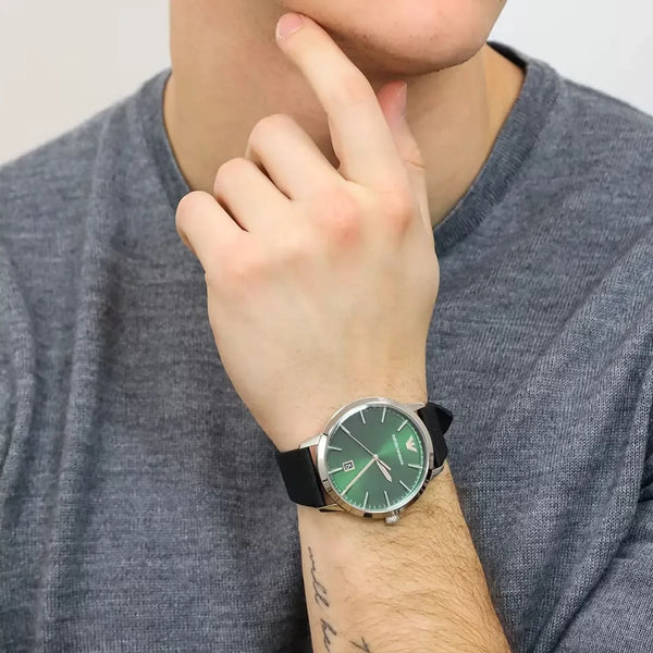 Emporio Armani Men's Silver Watch, Green Dial | Ar11509 by i-watch