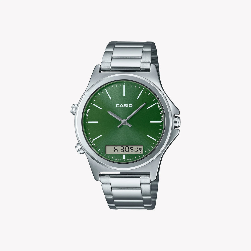 Casio Men's Stainless Steel Green Dial Watch | Mtp-Vc01d-3e by i-watch