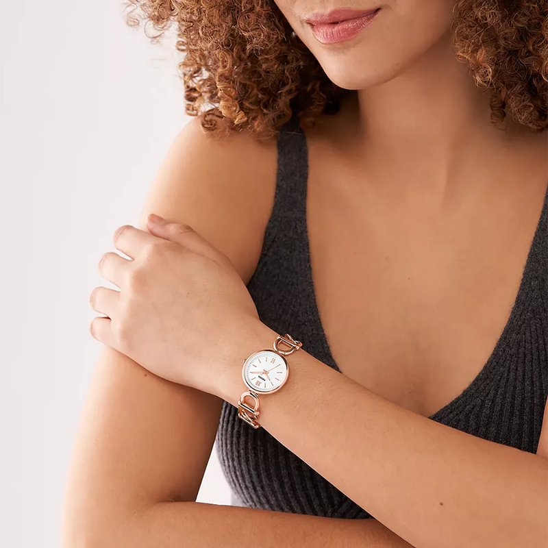 Fossil Women's Rose Gold Watch, Silver Dial | Es5273 by i-watch