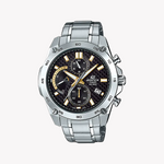 CASIO EDIFICE EFR-557CD-1A9VUDF - SPORTY ELEGANCE FOR EVERY OCCASION Men's Watch with Stainless Steel Band and Black Dial