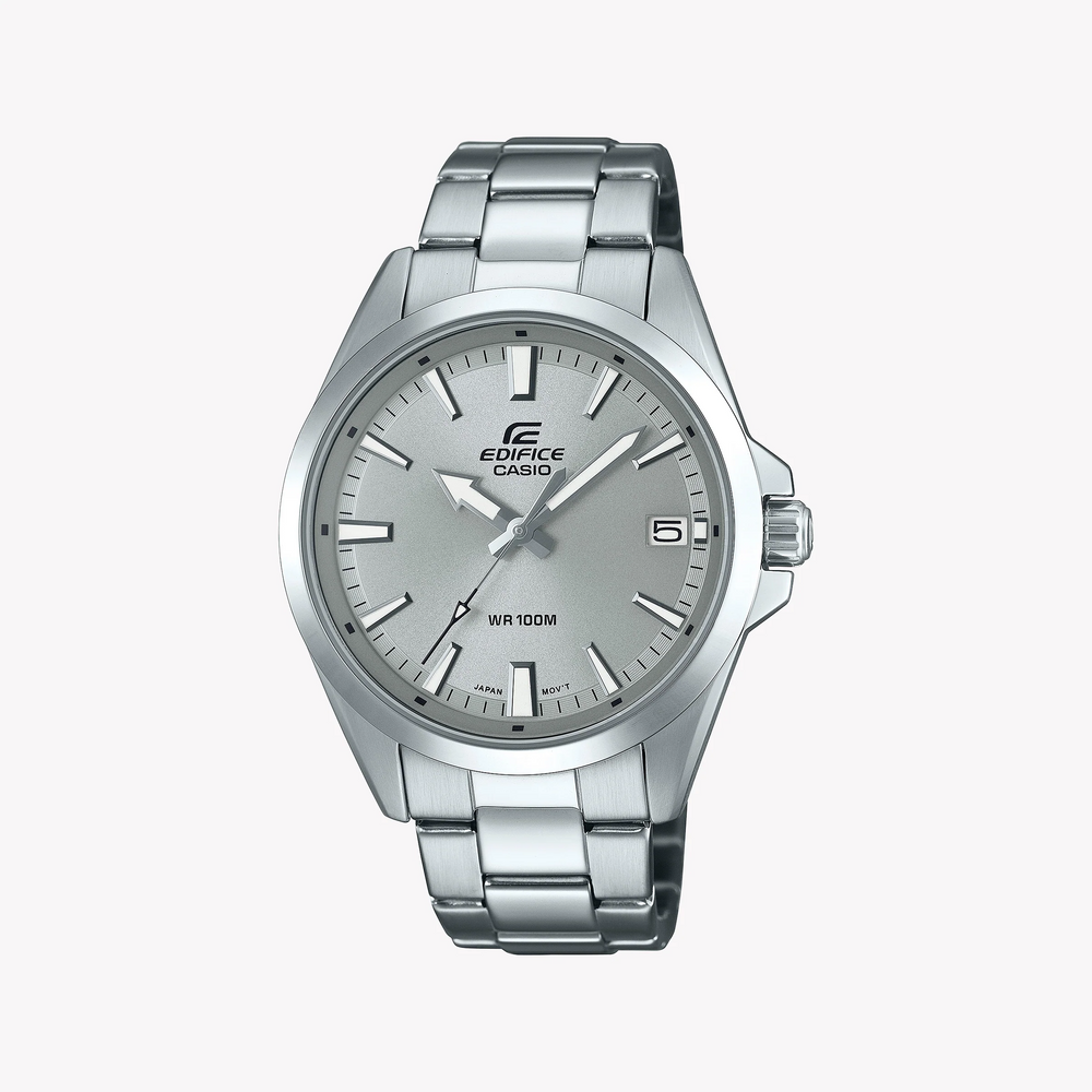 Edifice Men's Silver Stainless Steel Watch, Silver Dial | Efv-100d-8avuef by i-watch