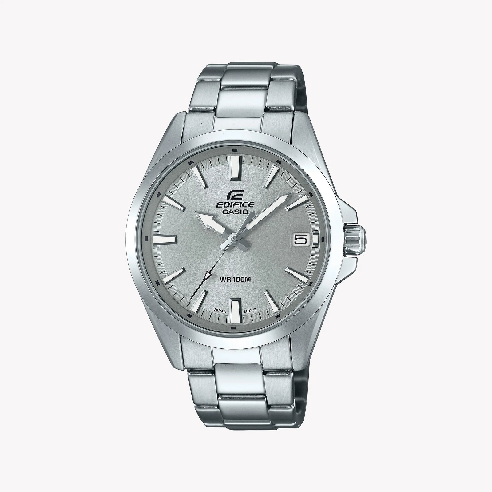Edifice Men's Silver Stainless Steel Watch, Silver Dial | Efv-100d-8avuef by i-watch