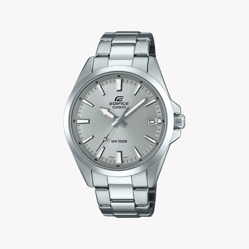 Edifice Men's Silver Stainless Steel Watch, Silver Dial | Efv-100d-8avuef by i-watch