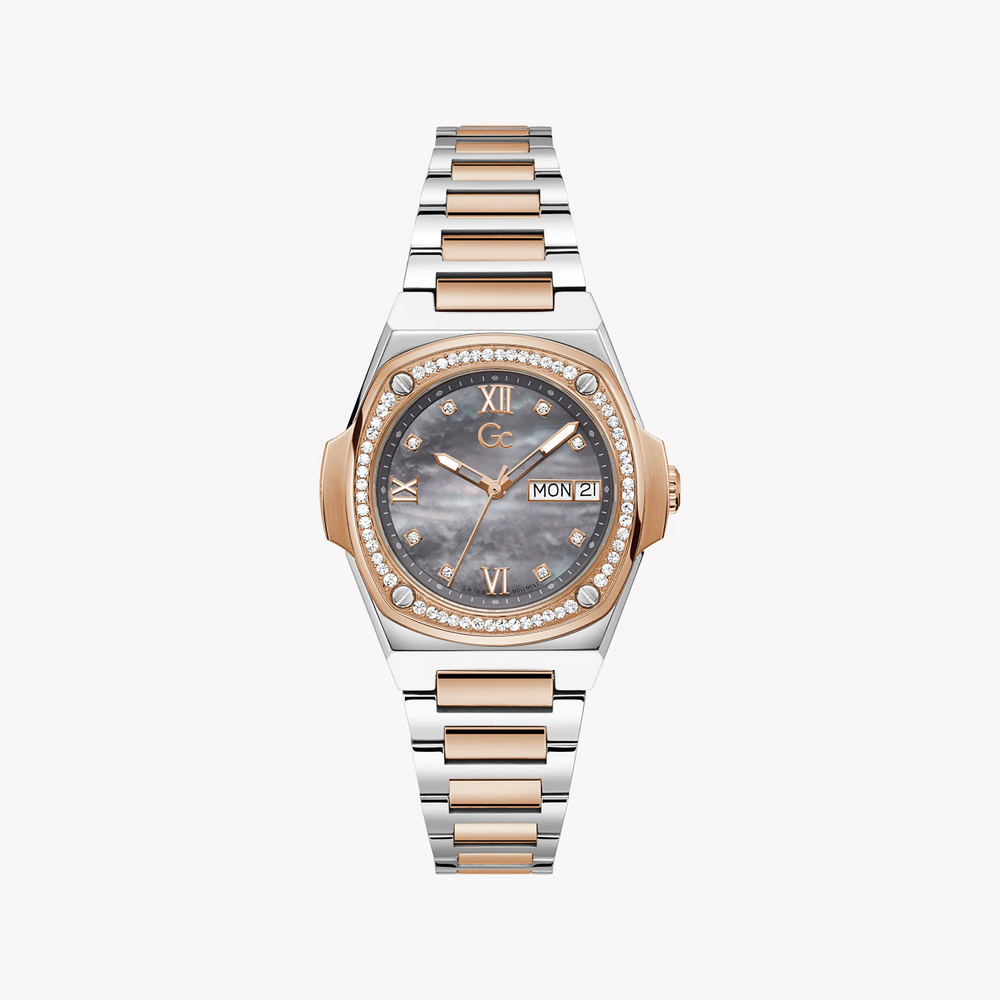 Guess Women's Rose Gold/Silver Watch, Grey Dial | Y98001l5mf by i-watch