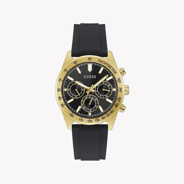 Guess Men's Gold Watch, Black Silicone Band | Gw0388g2 by i-watch