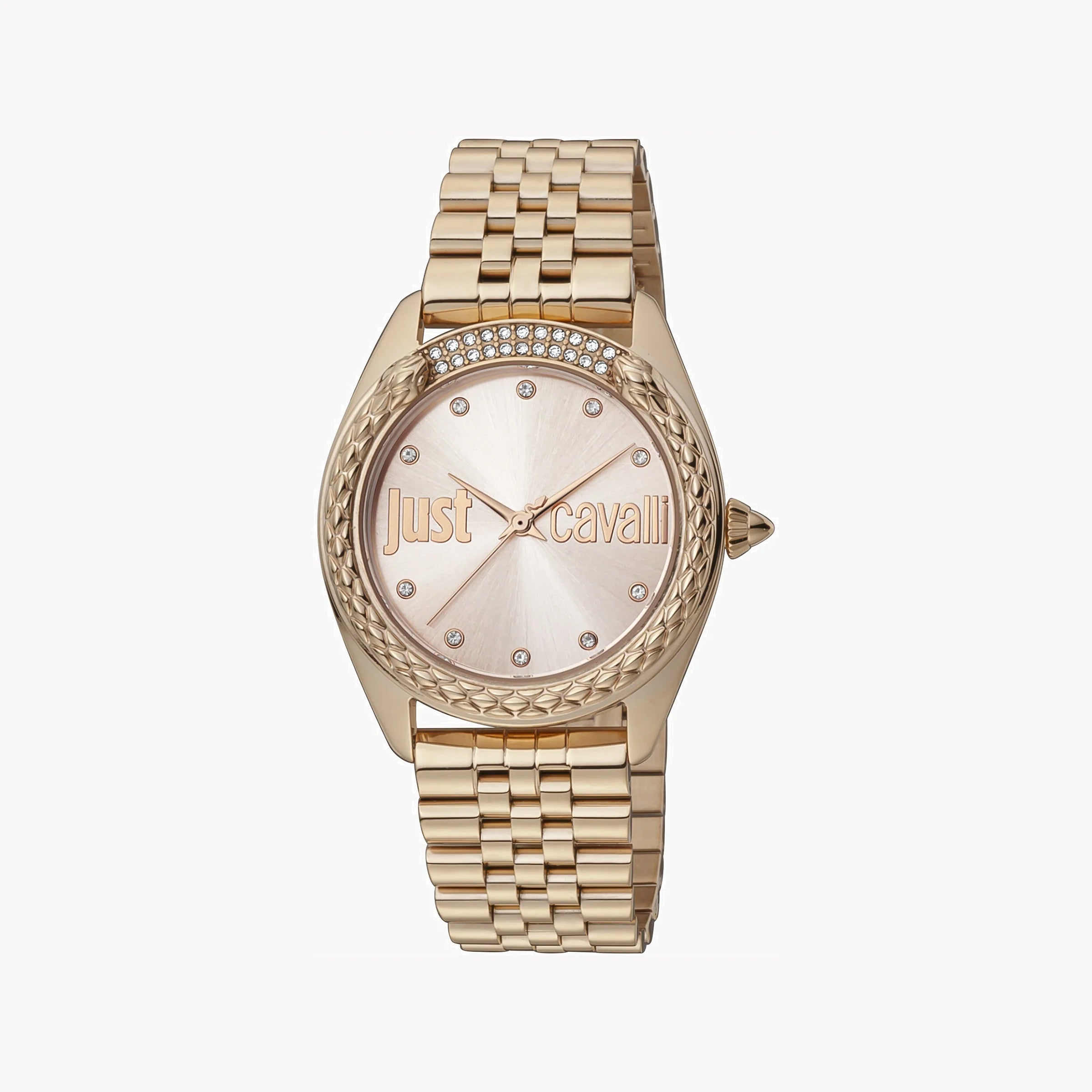 JUST CAVALLI Women's Watch with Rose Gold Stainless Steel Case and Rose Gold Stainless Steel Band