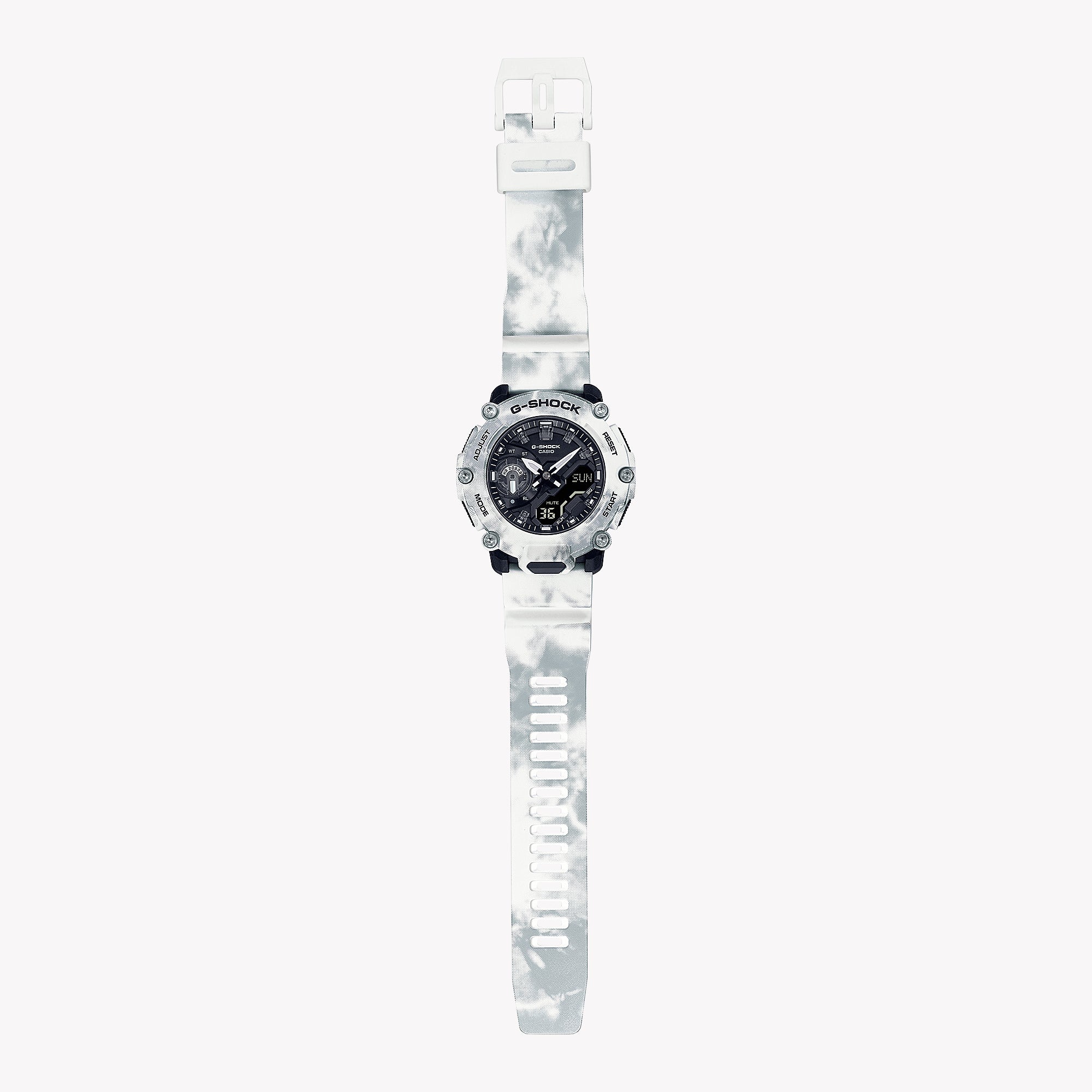 CASIO G-SHOCK GA-2200GC-7ADR - SPORTY ELEGANCE MEN'S WATCH with White Resin Band & Vibrant Digital Dial