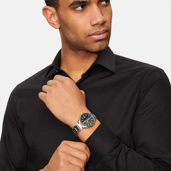 Edifice Men's Silver Watch, Black Dial | Efv-150d-1avuef by i-watch