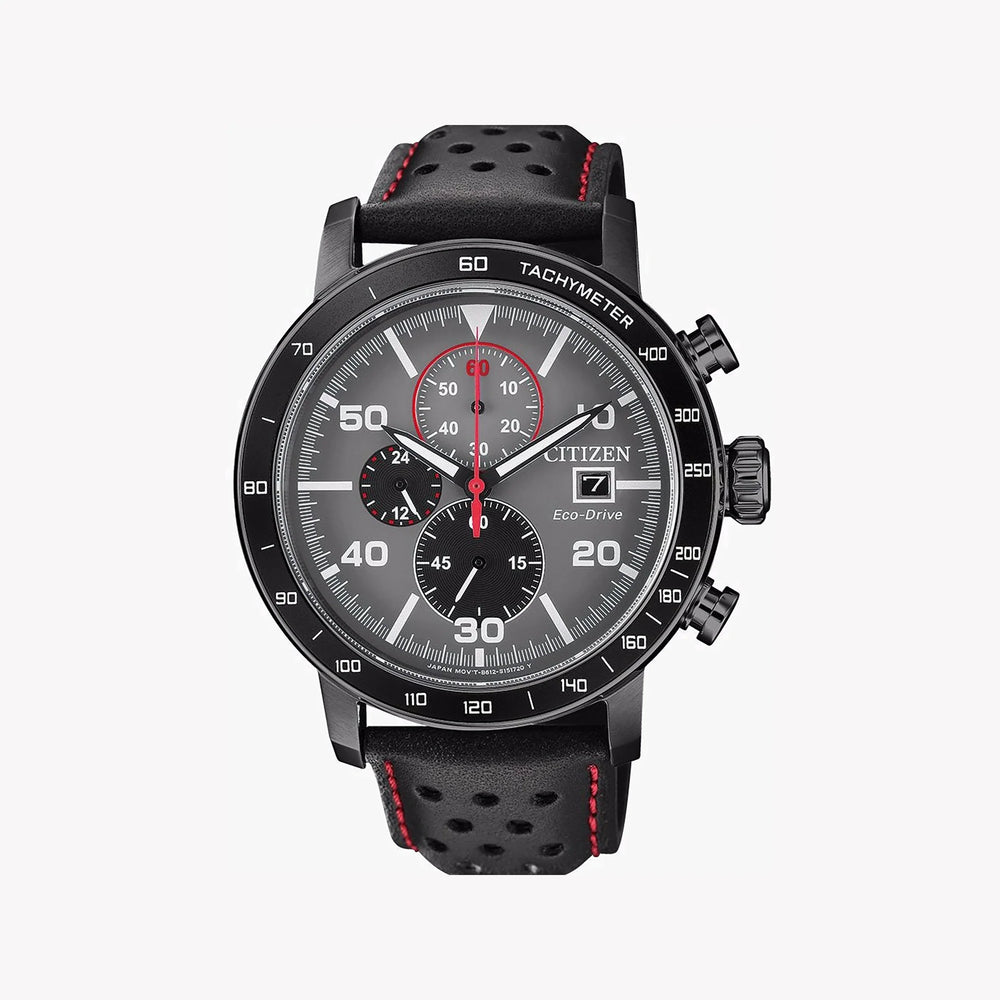 Citizen Ca0645-15h Elevate - Bold Black Stainless Steel Men's Watch With Eco-Drive Tech & Luxury Leather Band by i-watch