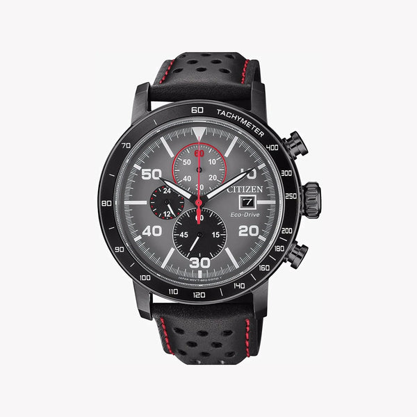 Citizen Ca0645-15h Elevate - Bold Black Stainless Steel Men's Watch With Eco-Drive Tech & Luxury Leather Band by i-watch