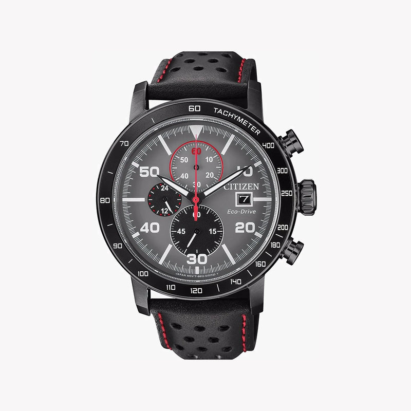 Citizen Ca0645-15h Elevate - Bold Black Stainless Steel Men's Watch With Eco-Drive Tech & Luxury Leather Band by i-watch