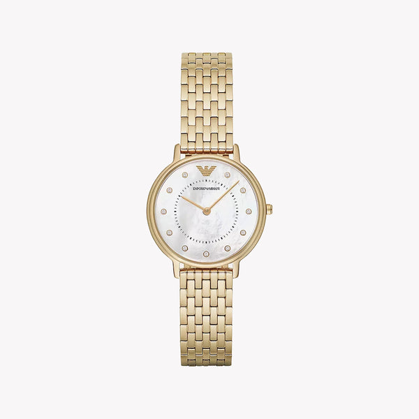 Emporio Armani Women's Gold Stainless Steel, White Dial | Ar11007 by i-watch