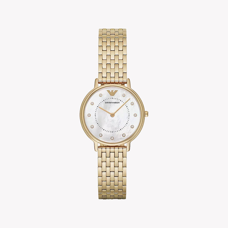 Emporio Armani Women's Gold Stainless Steel, White Dial | Ar11007 by i-watch