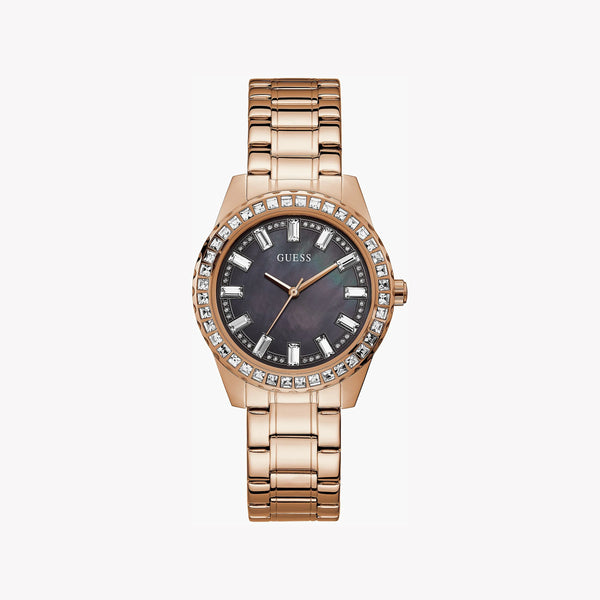 Guess Women's Rose Gold Watch, Black Dial | Gw0111l3 by i-watch