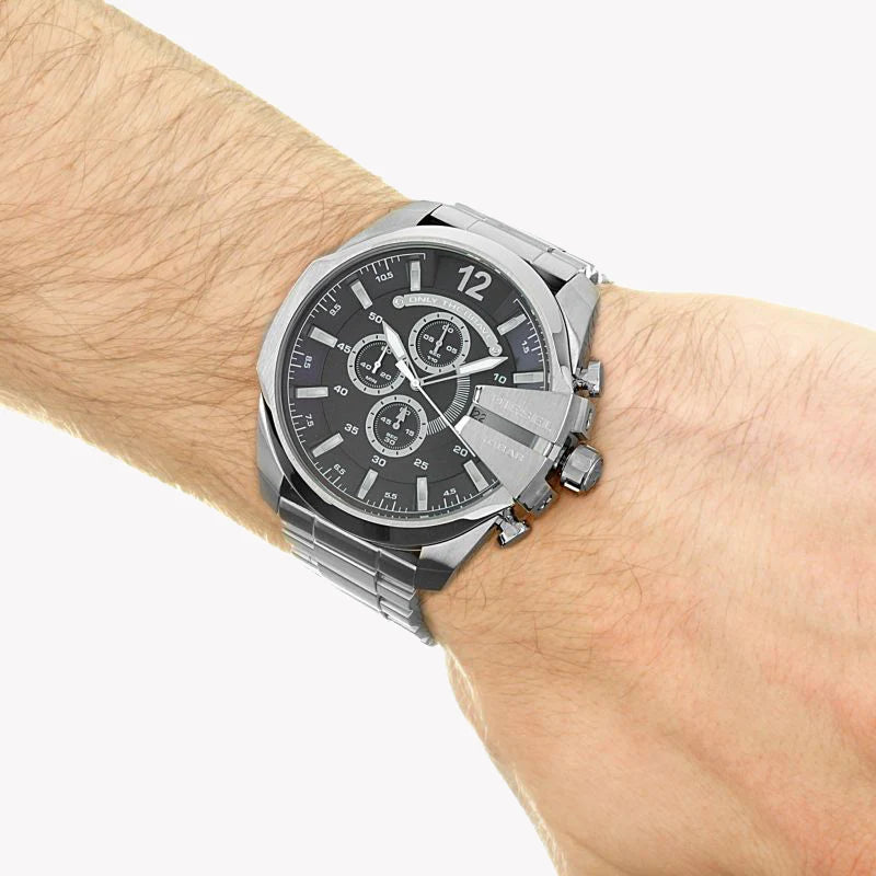Diesel Men's Silver Watch, Black Dial | Dz4417 by i-watch
