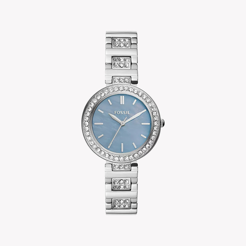 Fossil Women's Silver Stainless Steel, Blue Dial | Bq3865 by i-watch