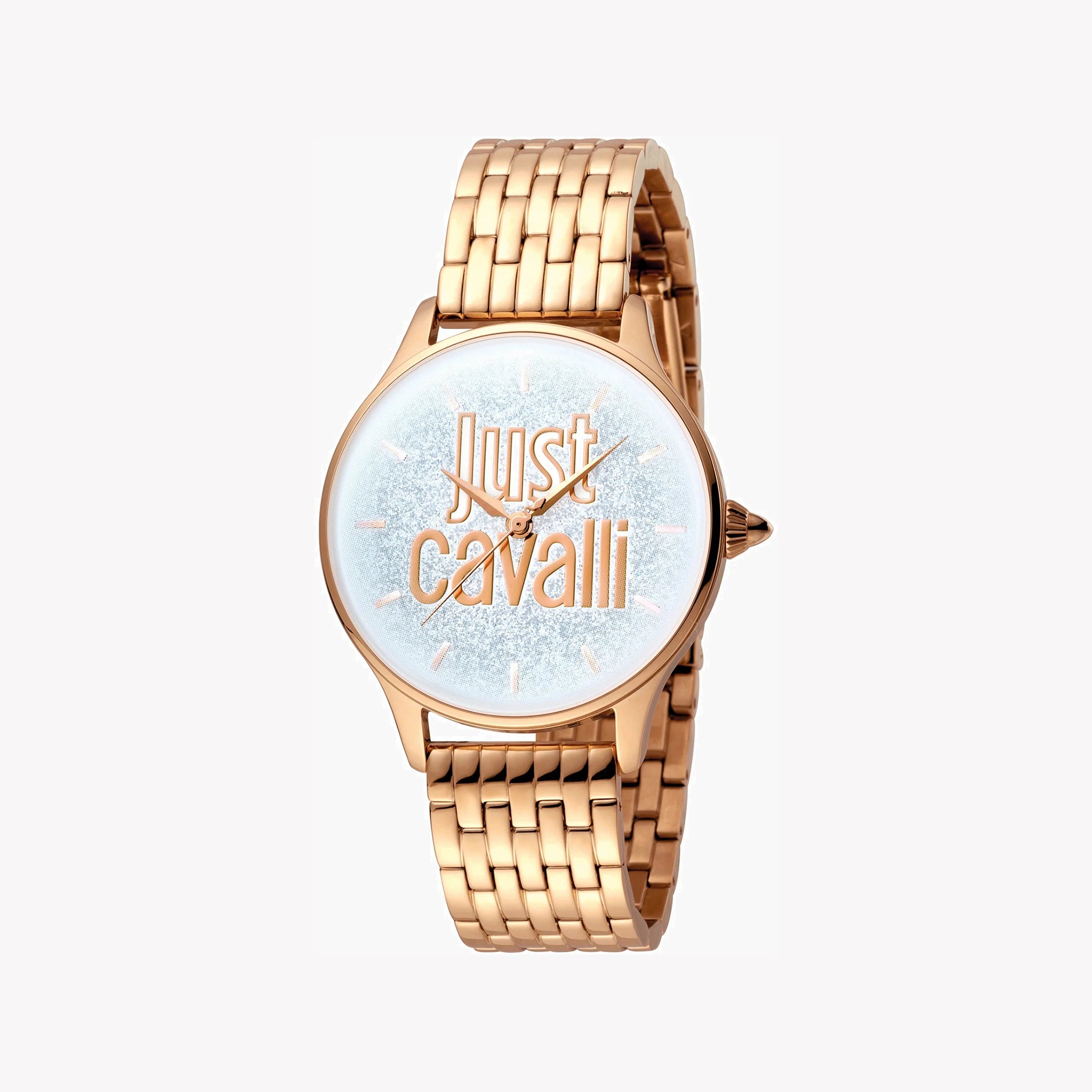 JUST CAVALLI Women's Watch with Rose Gold Stainless Steel Case and Rose Gold Stainless Steel Band