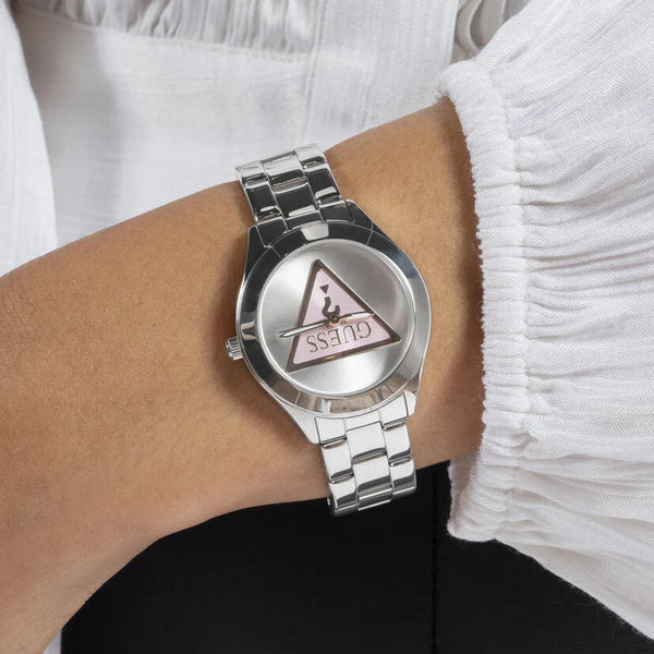 Guess Women's Silver Stainless Steel Watch, Silver Dial | Gw0675l1 by i-watch