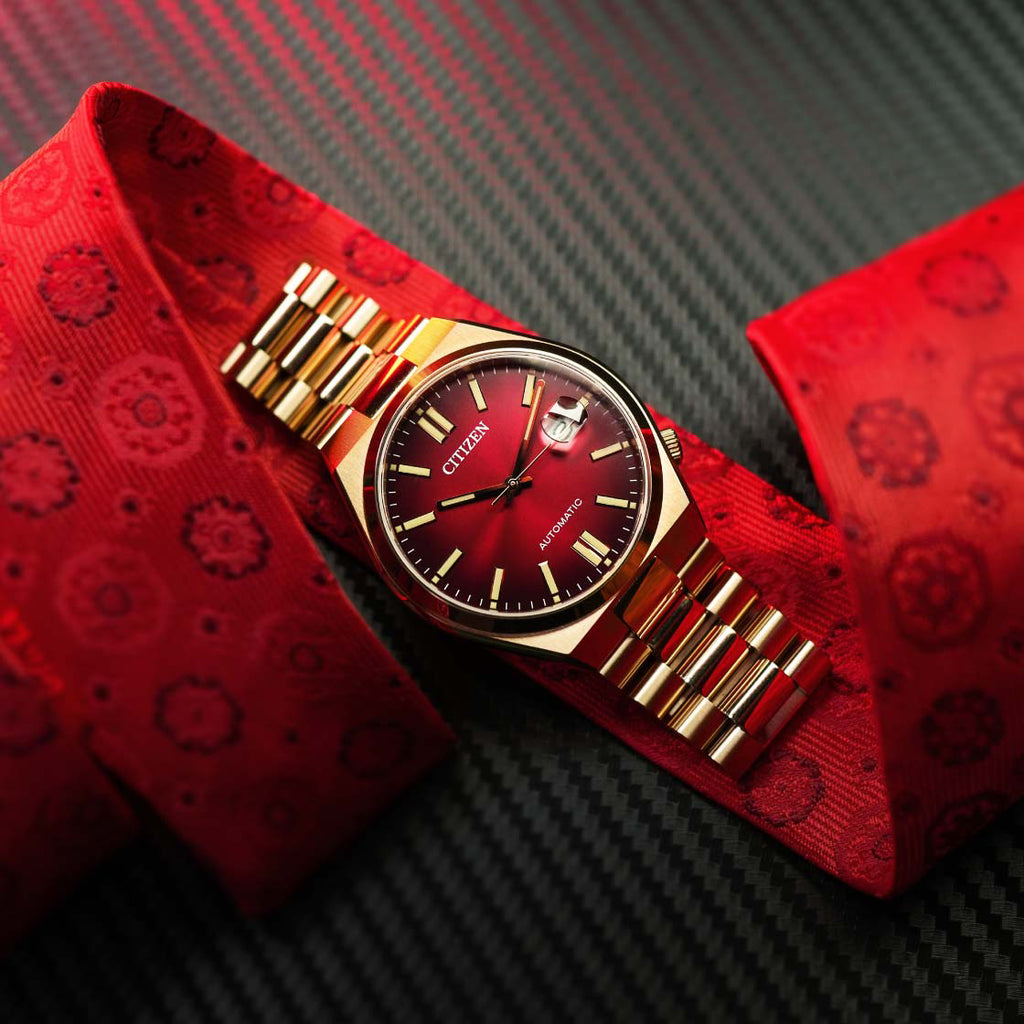 CITIZEN NJ0153-82X - BOLD DISTINCTION AUTOMATIC TIMEPIECE FOR MEN - STRIKING RED DIAL & GOLD CASE-i-Watch-4