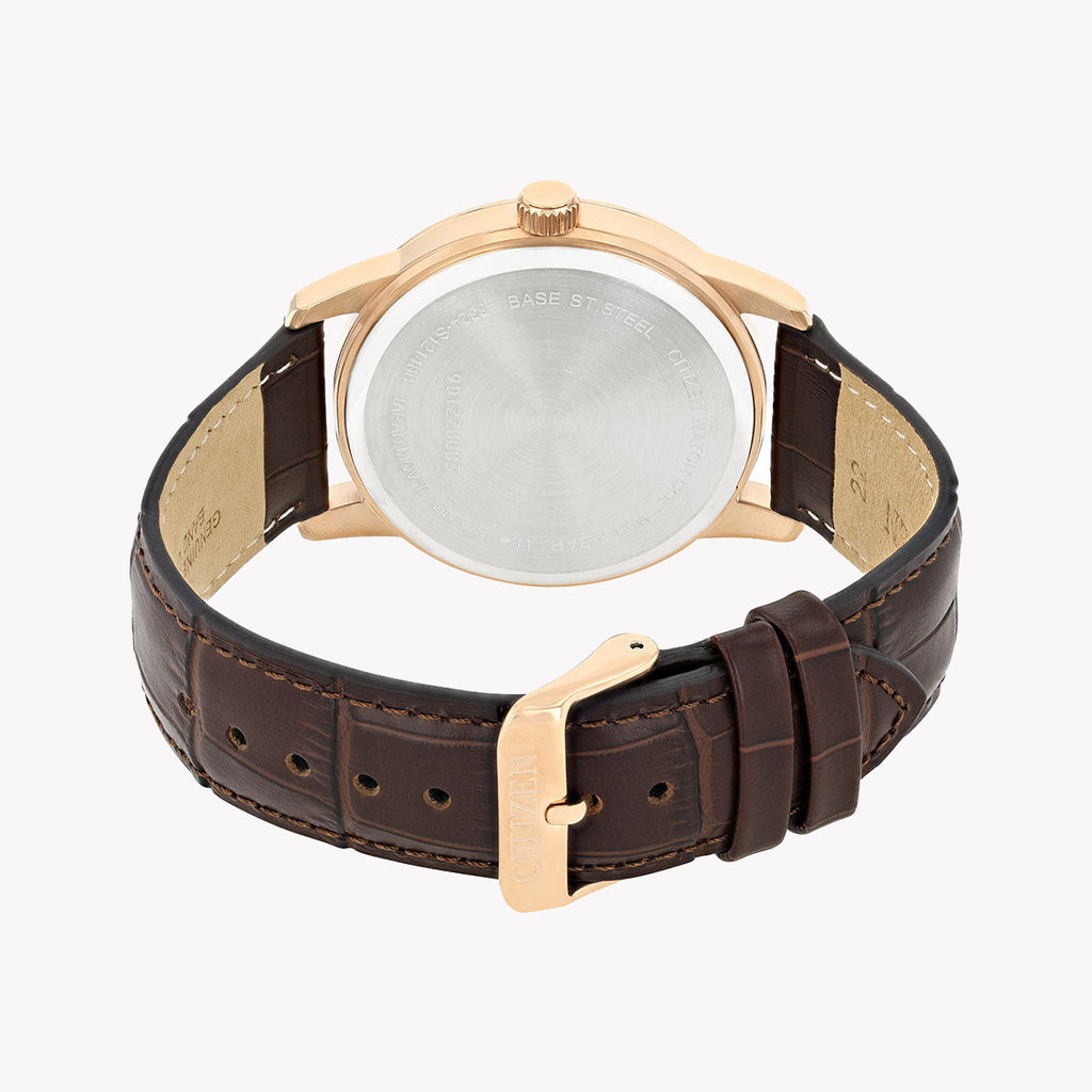 CITIZEN AK5003-05A ROSE GOLD ELEGANCE - MEN'S LEATHER MOONPHASE WATCH-i-Watch-4